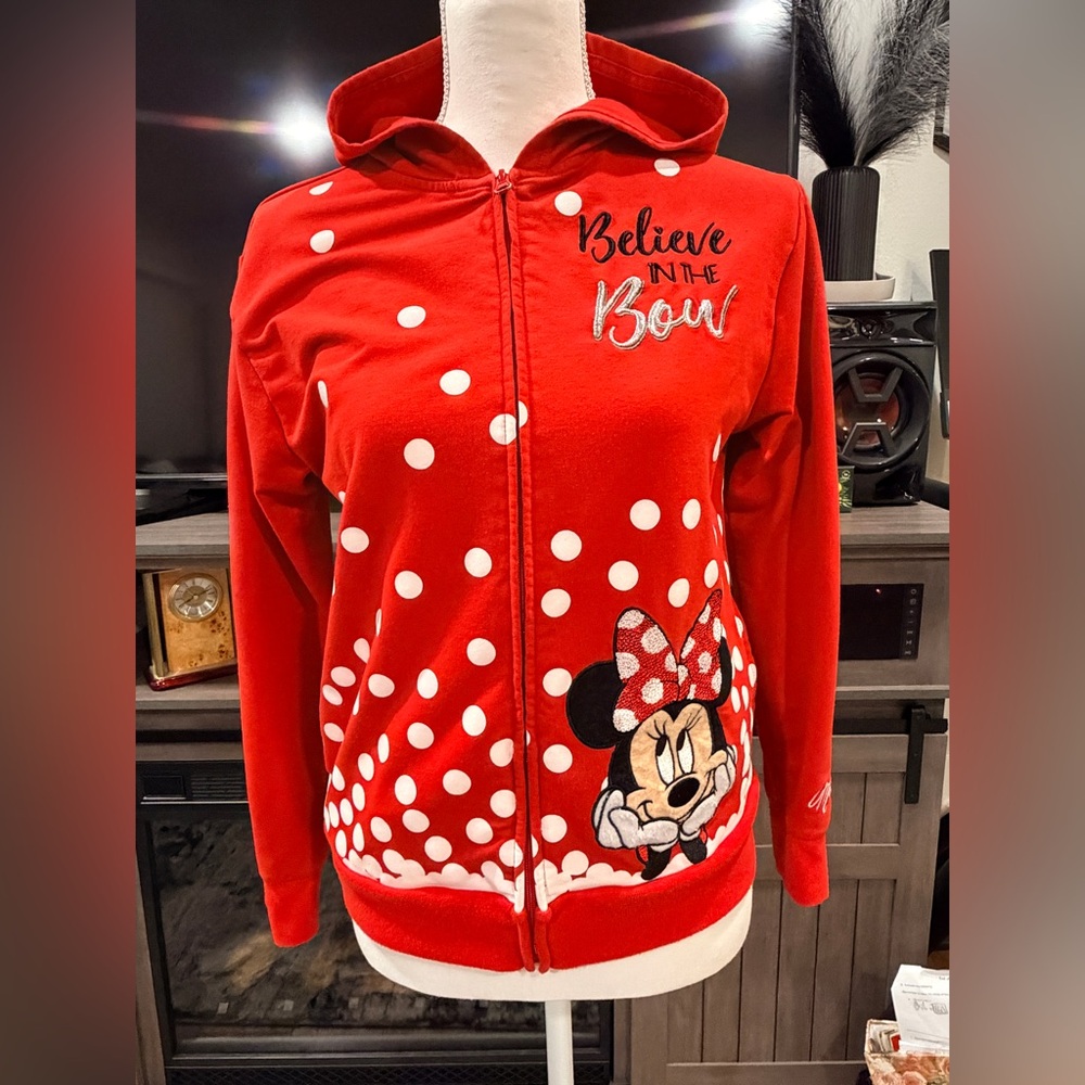 Disney Kids Red and White Minnie Mouse Hoodie